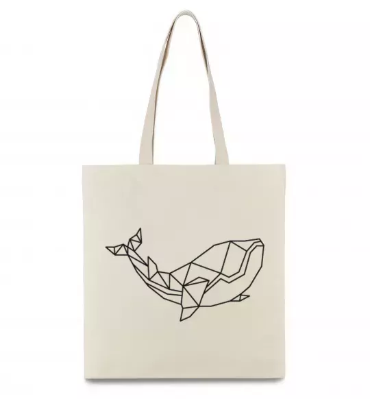 Еко-сумка Кит геометрія Бежевий фото