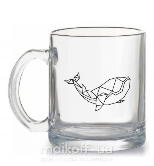 Чашка стеклянная Кит геометрия Прозрачный фото