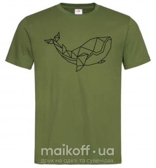 Мужская футболка Кит геометрия Оливковый фото