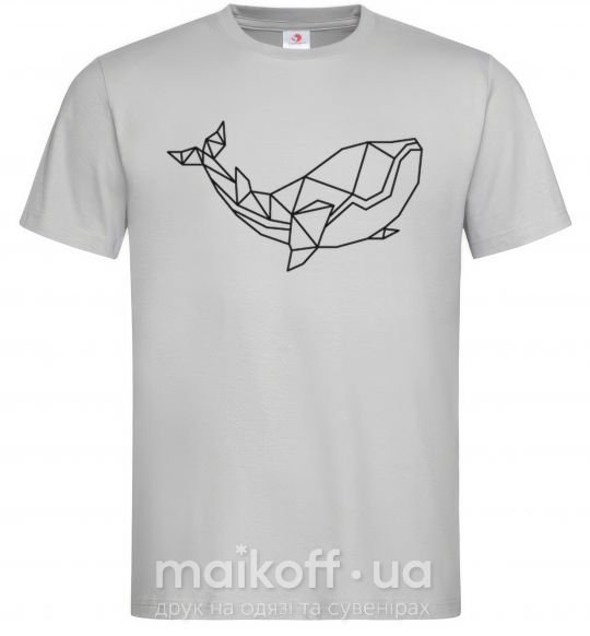 Мужская футболка Кит геометрия Серый фото