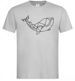 Мужская футболка Кит геометрія Серый фото