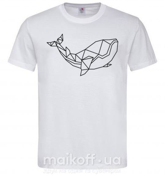 Мужская футболка Кит геометрия Белый фото