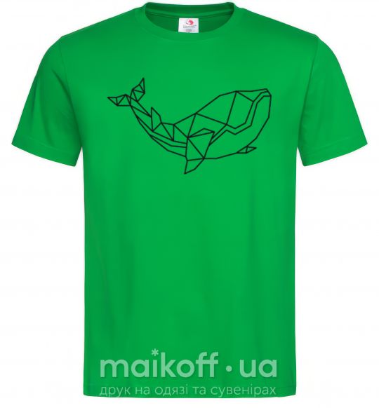 Мужская футболка Кит геометрия Зеленый фото