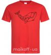 Мужская футболка Кит геометрия Красный фото