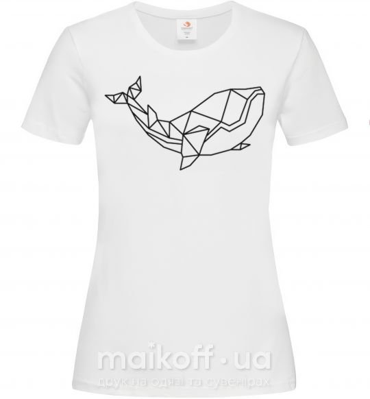 Женская футболка Кит геометрия Белый фото