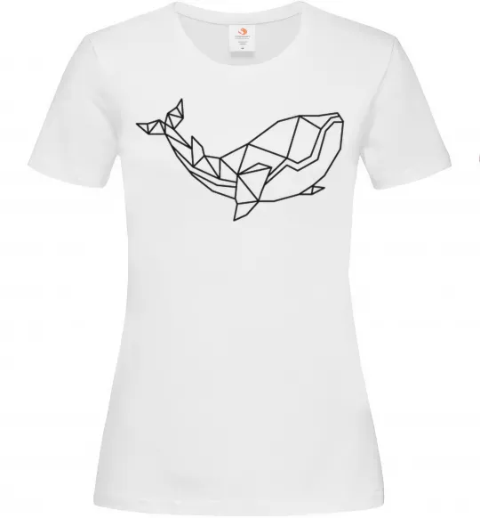 Жіноча футболка Кит геометрія Білий фото