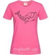 Жіноча футболка Кит геометрия Яскраво-рожевий фото