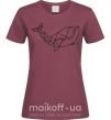 Женская футболка Кит геометрия Бордовый фото
