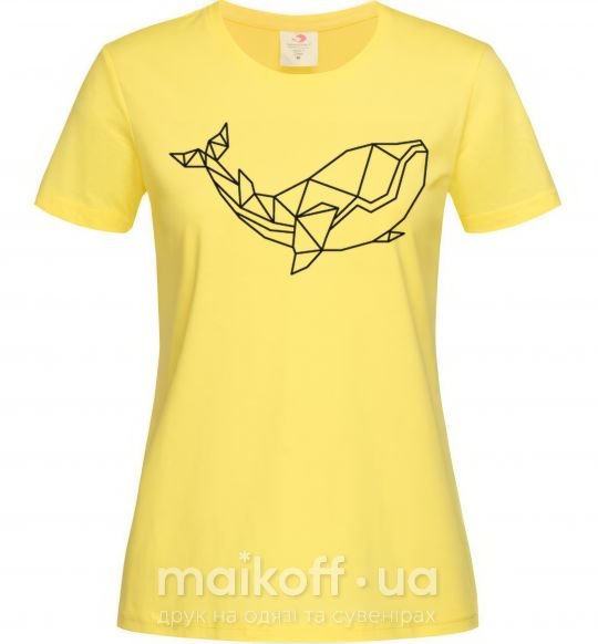 Женская футболка Кит геометрия Лимонный фото