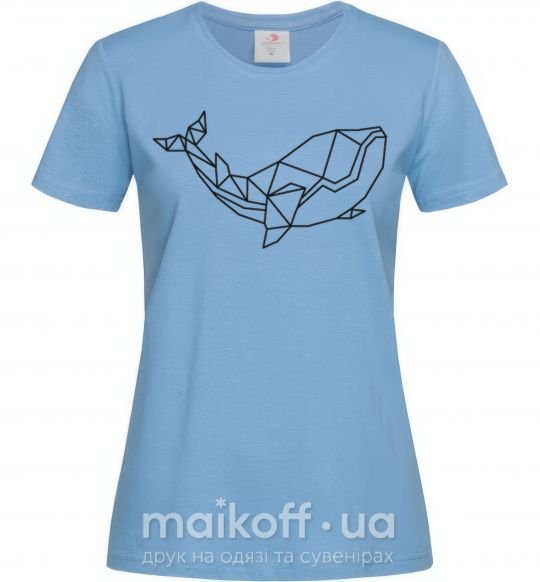 Женская футболка Кит геометрия Голубой фото