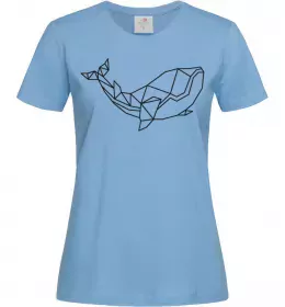 Женская футболка Кит геометрія Голубой фото