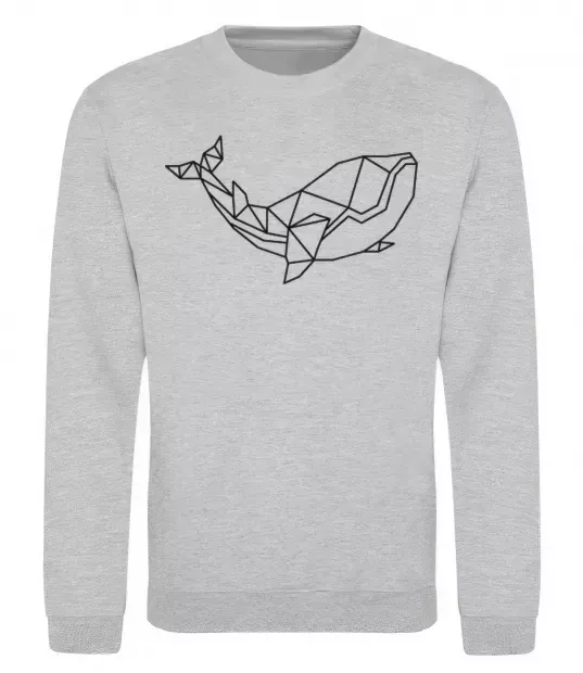 Світшот Кит геометрія Сірий меланж фото