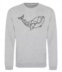 Світшот Кит геометрія Сірий меланж фото