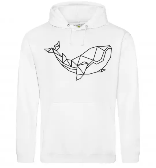 Чоловіча толстовка (худі) Кит геометрія Білий фото