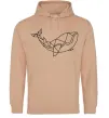Чоловіча толстовка (худі) Кит геометрія Пісочний фото