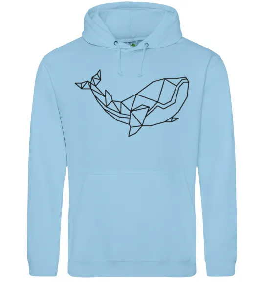 Мужская толстовка (худи) Кит геометрія Голубой фото