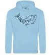 Мужская толстовка (худи) Кит геометрія Голубой фото