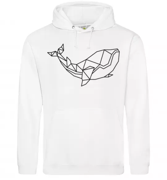 Жіноча толстовка (худі) Кит геометрія Білий фото