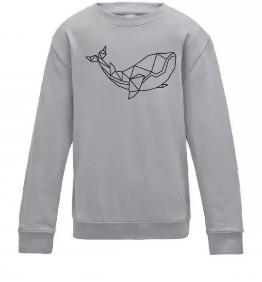 Детский Свитшот Кит геометрія Серый меланж фото