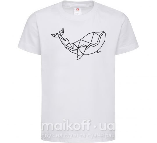 Детская футболка Кит геометрия Белый фото