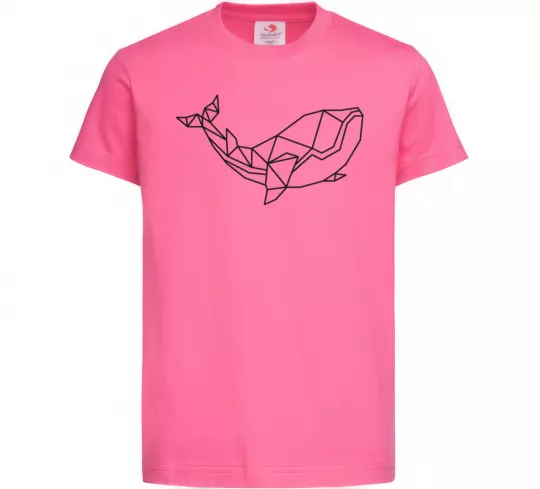 Детская футболка Кит геометрія Ярко-розовый фото