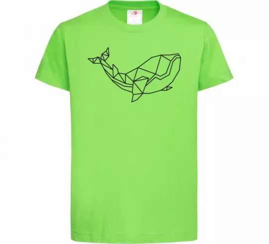 Детская футболка Кит геометрія Лаймовый фото