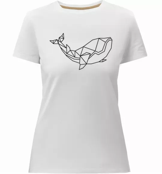 Женская премиум футболка Кит геометрія Белый фото