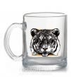 Чашка скляна Тигр рамка Прозорий фото