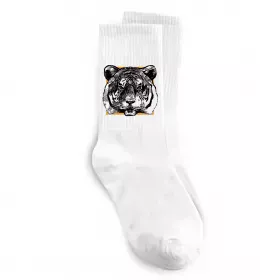 Носки Тигр рамка Белый фото
