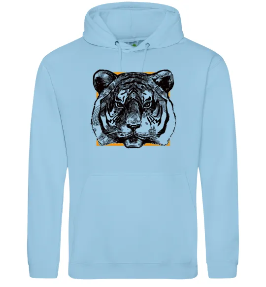 Чоловіча толстовка (худі) Тигр рамка Блакитний фото