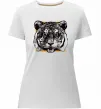 Женская премиум футболка Тигр рамка Белый фото