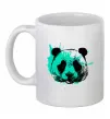 Чашка керамическая Панда бризки бірюза Белый фото