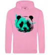 Мужская толстовка (худи) Панда бризки бірюза Розовый фото
