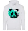 Чоловіча толстовка (худі) Панда бризки бірюза Сірий меланж Чоловіча толстовка (худі) Панда бризки бірюза Сірий меланж фото