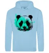 Мужская толстовка (худи) Панда бризки бірюза Голубой фото