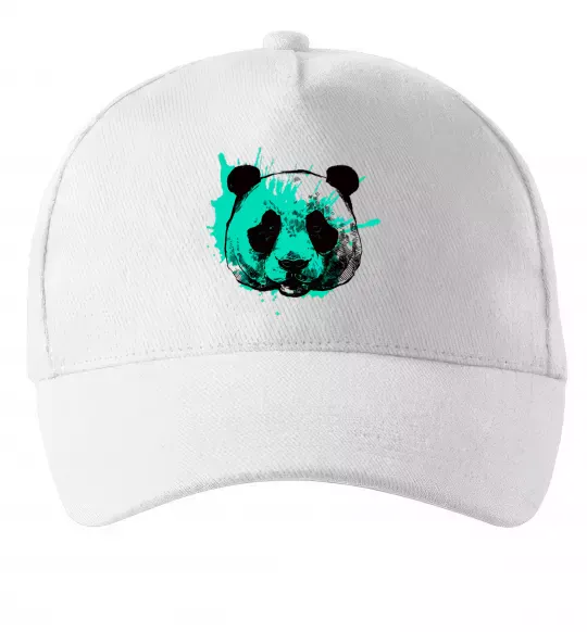 Кепка Панда бризки бірюза Белый фото