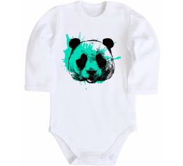 Детский боди Панда бризки бірюза