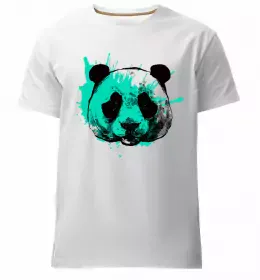 Мужская премиум футболка Life is better with a panda Белый фото