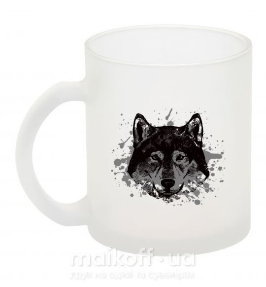 Чашка стеклянная Волк брызги Фроузен фото