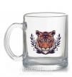 Чашка скляна Реалистичный тигр Прозорий фото