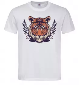 Мужская футболка Реалістичний тигр Белый фото