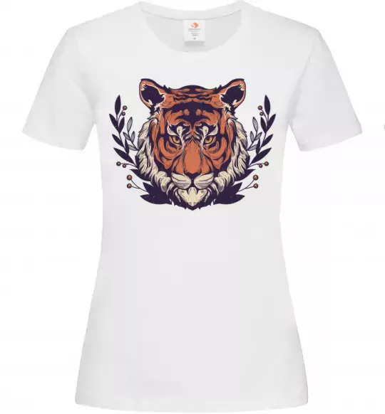 Женская футболка Реалістичний тигр Белый фото