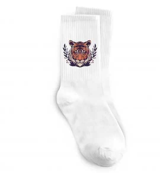Носки Реалістичний тигр Белый фото