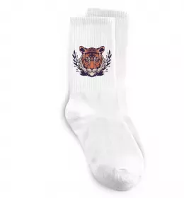 Носки Тигр рамка Белый фото