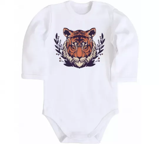 Детский боди Реалістичний тигр Белый фото