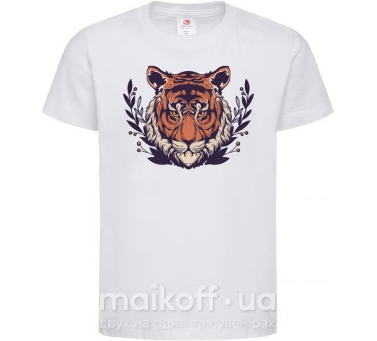 Дитяча футболка Реалистичный тигр Білий фото