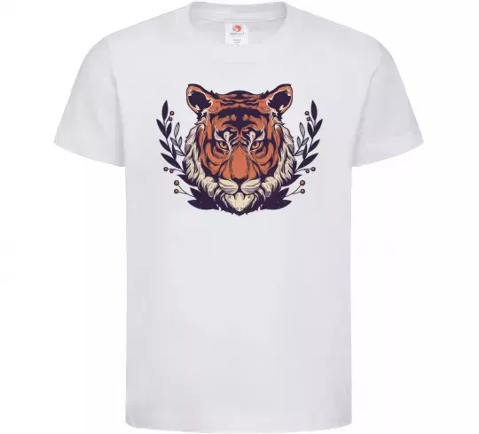 Дитяча футболка Реалістичний тигр Білий фото