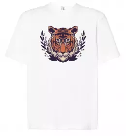 Футболка Оверсайз Тигр вогонь Белый фото