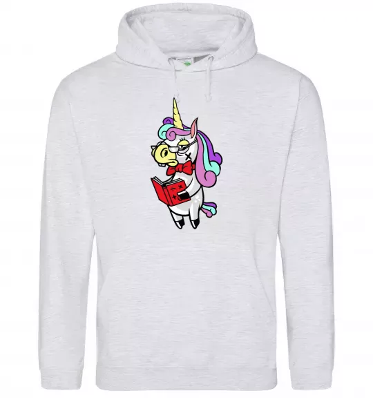 Чоловіча толстовка (худі) Єдиноріг математик Сірий меланж фото