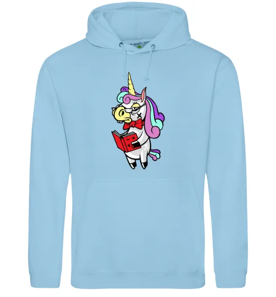 Мужская толстовка (худи) Єдиноріг математик Голубой фото
